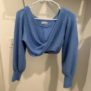 Urban Outfitters Blue Knit Cropped Sweater